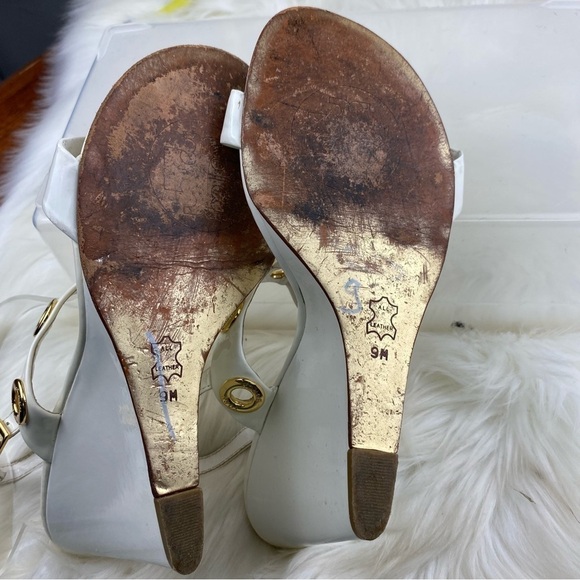 TORY BURCH KATHRYN STRAPPY WEDGE SLINGBACK HEELS - Picture 9 of 15